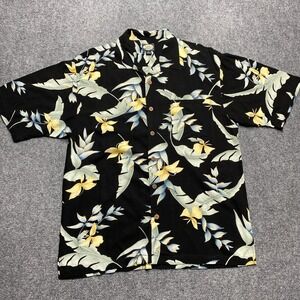 Vintage Tommy Bahama Shirt Mens Medium Floral Loop Collar Hawaiian Resort